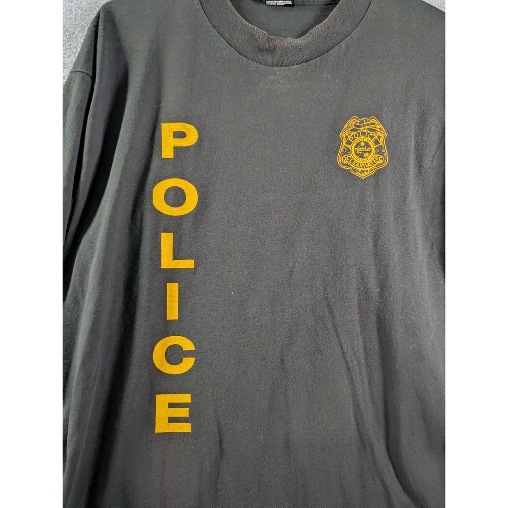 VTG Fruit Of The Looms Police Long Sleeve T Shirt XL USA Made Single Stitch 90s - Picture 3 of 11